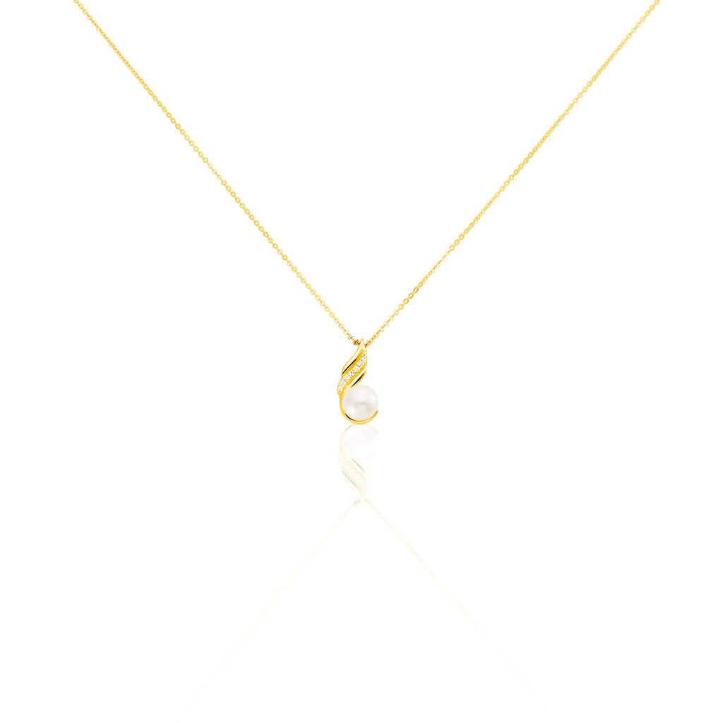 Damen Collier Gold 375 Zuchtperle Perlmutt Tropfen - Halsketten Damen | OROVIVO