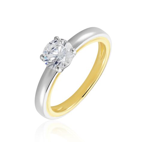 Damen Ring Silber Bicolor Gelb/Silber 925 Zirkonia 1,80mm  - Verlobungsringe Damen | OROVIVO