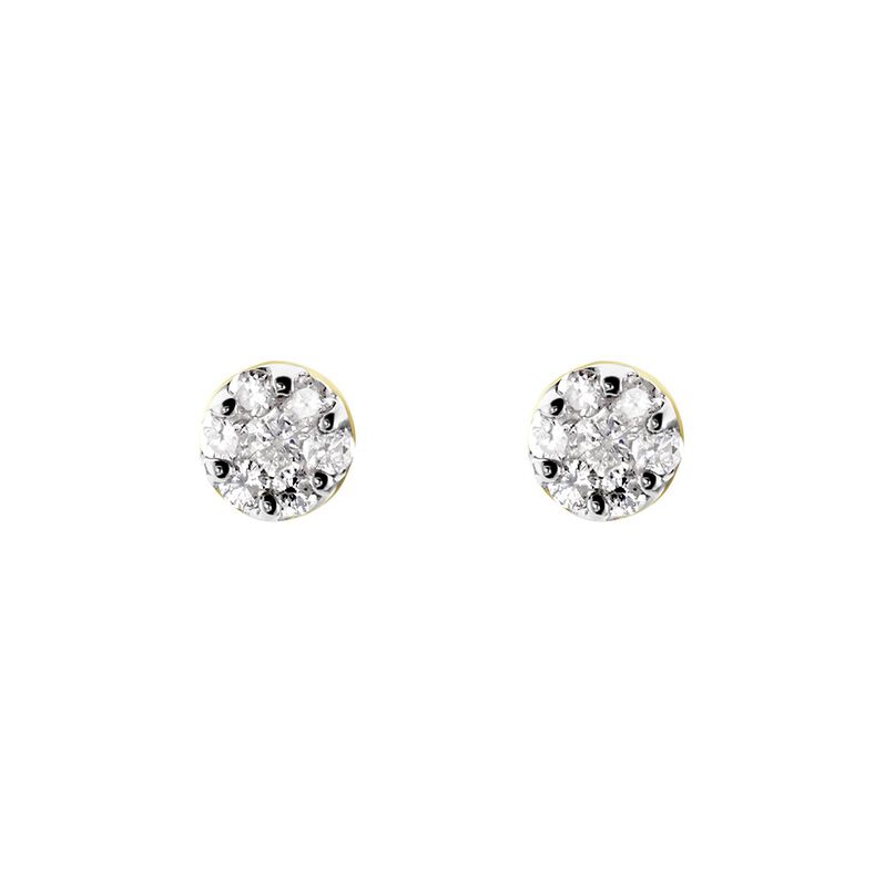 Bloom Damen Ohrstecker Gold 375 (9 Karat) Diamant Wei&szlig; 0,09 ct Kreis - Ohrstecker Damen | OROVIVO