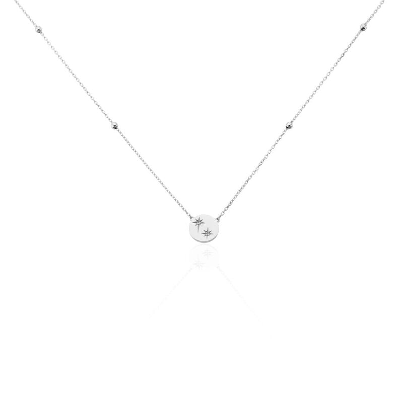 VIKTORIA Damen Collier Silber 925 Diamant Wei&szlig; 0,01 ct Oval B 1,31 mm - Halsketten Damen | OROVIVO