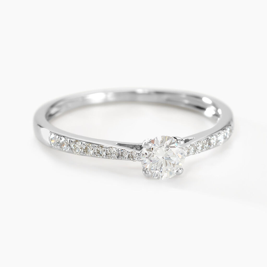 Solitaire Or Weiss Laetitia Diamant Synthetique - Spannringe Damen | OROVIVO