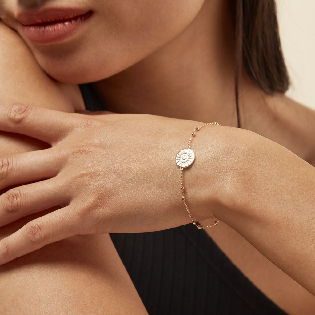 Bracelet Plaque Or Artea Pastille Soleil Oxyde - Spannringe Damen | OROVIVO