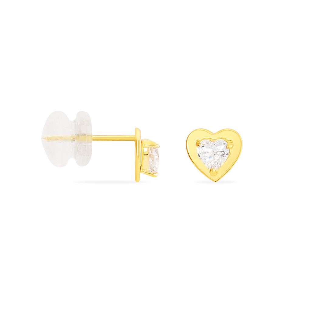 Damen Ohrstecker Gold 375 Zirkonia Herz - Ohrstecker Damen | OROVIVO