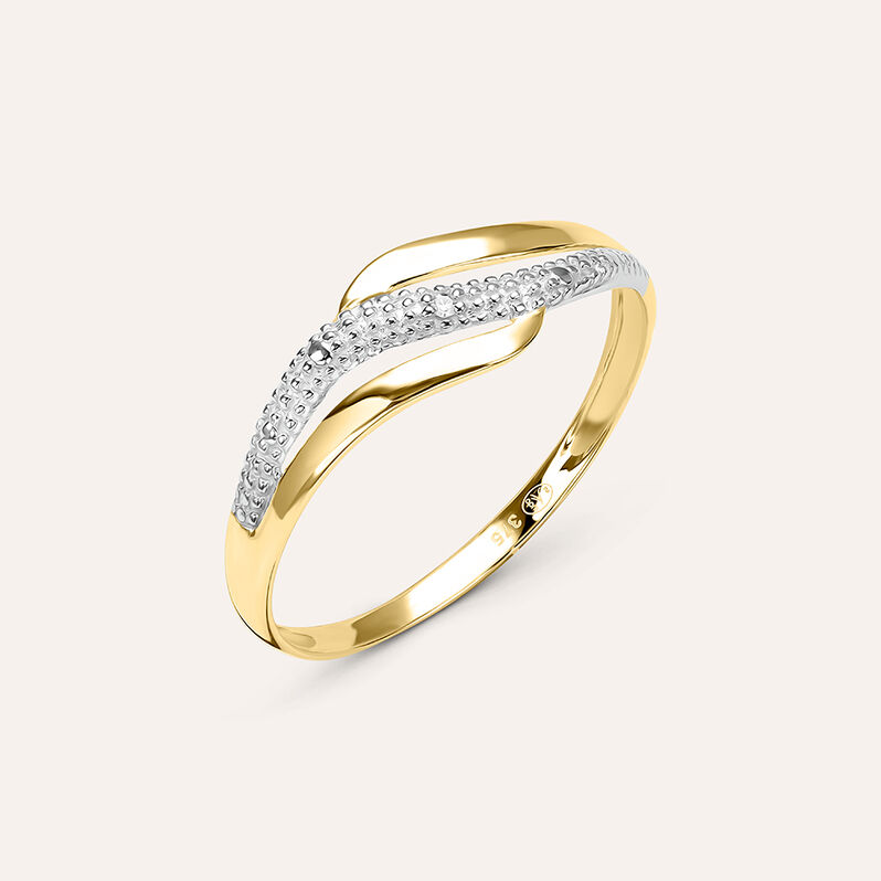 Anello Fascia Sophia Oro Bicolore Diamante - Spannringe Damen | OROVIVO