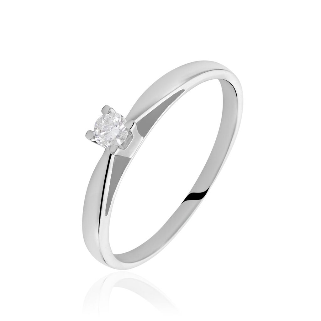 Bague Solitaire Morrigane Or Blanc Diamant - Spannringe Damen | OROVIVO