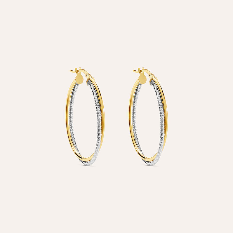 Orecchini A Cerchio Toujours Oro Bicolore - Spannringe Damen | OROVIVO
