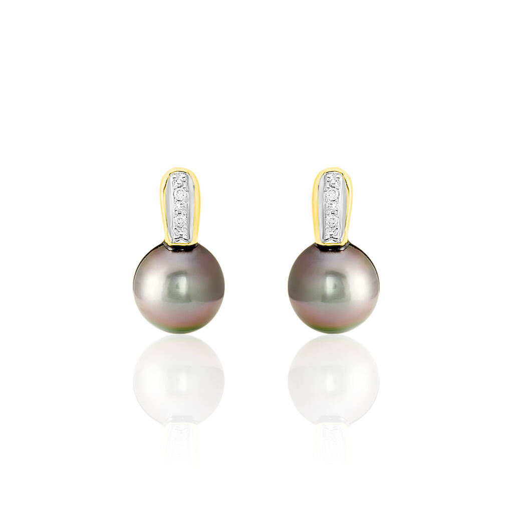 Boucles D'oreilles Or Jaune  Et Perle - Spannringe Damen | OROVIVO