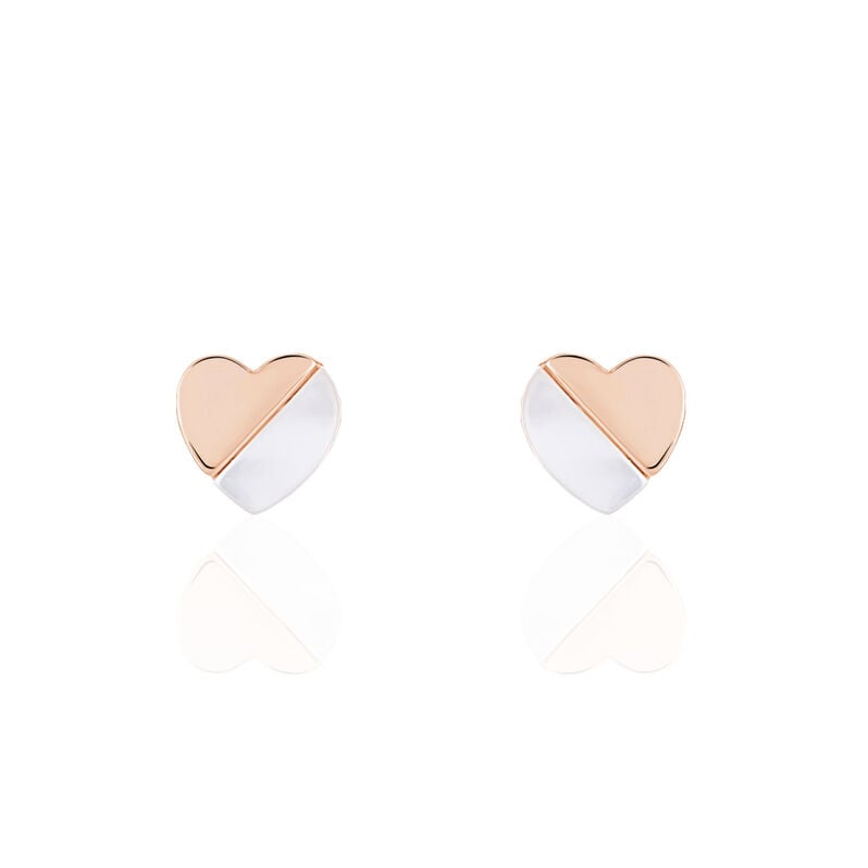 Damen Ohrstecker Silber 925 Rosé Vergoldet Herz - Ohrstecker Damen | OROVIVO