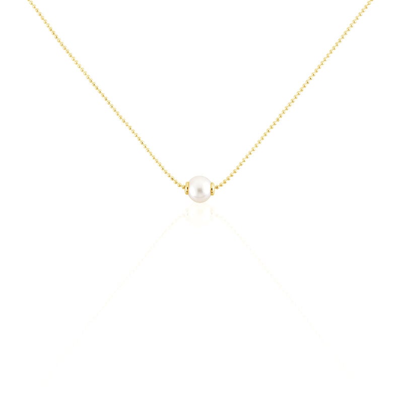 RYN Damen Collier Silber vergoldet 925 Zuchtperle Perlmutt Ball - Halsketten Damen | OROVIVO