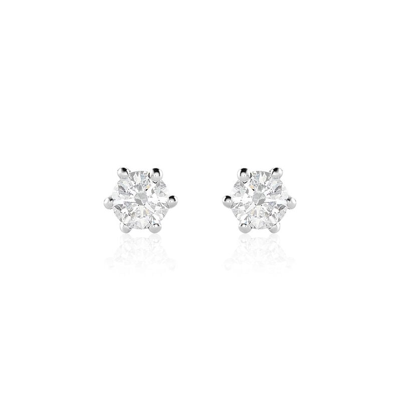 Sonate Damen Ohrstecker Weißgold 585 (14 Karat) Synthetischer Diamant Weiß 0,21 ct - Ohrstecker Damen | OROVIVO