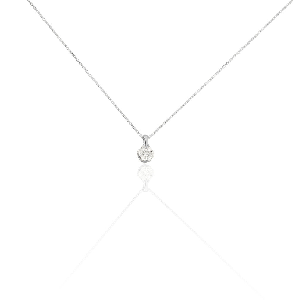 MERULA Damen Collier Wei&szlig;gold 375 (9 Karat) Diamant Wei&szlig; 0,16 ct