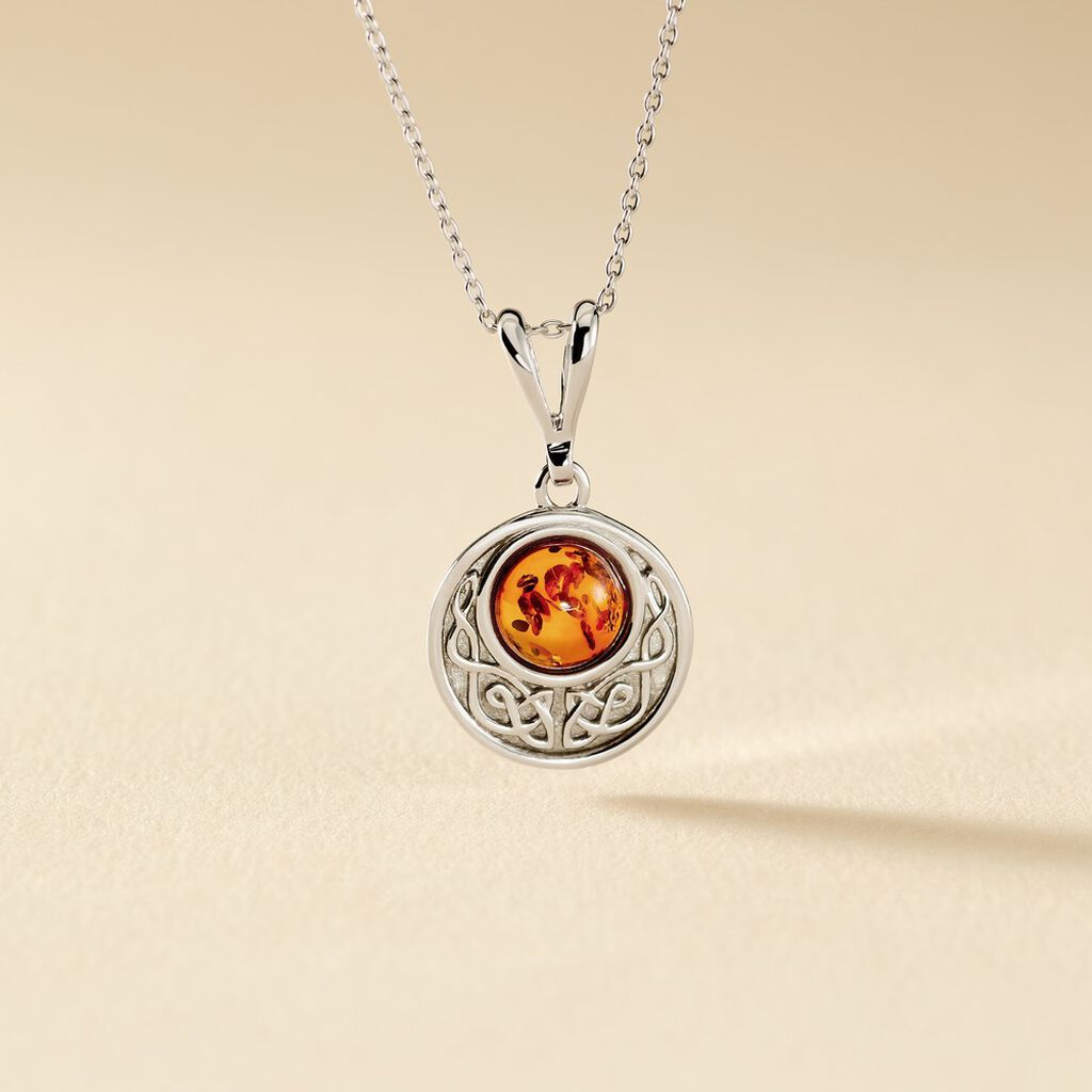 Collier Argent Et Ambre  - Spannringe Damen | OROVIVO