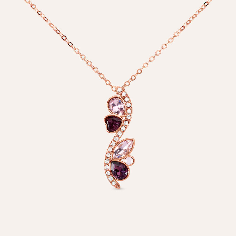Collana Violet Ottone Rosa Cristallo - Spannringe Damen | OROVIVO