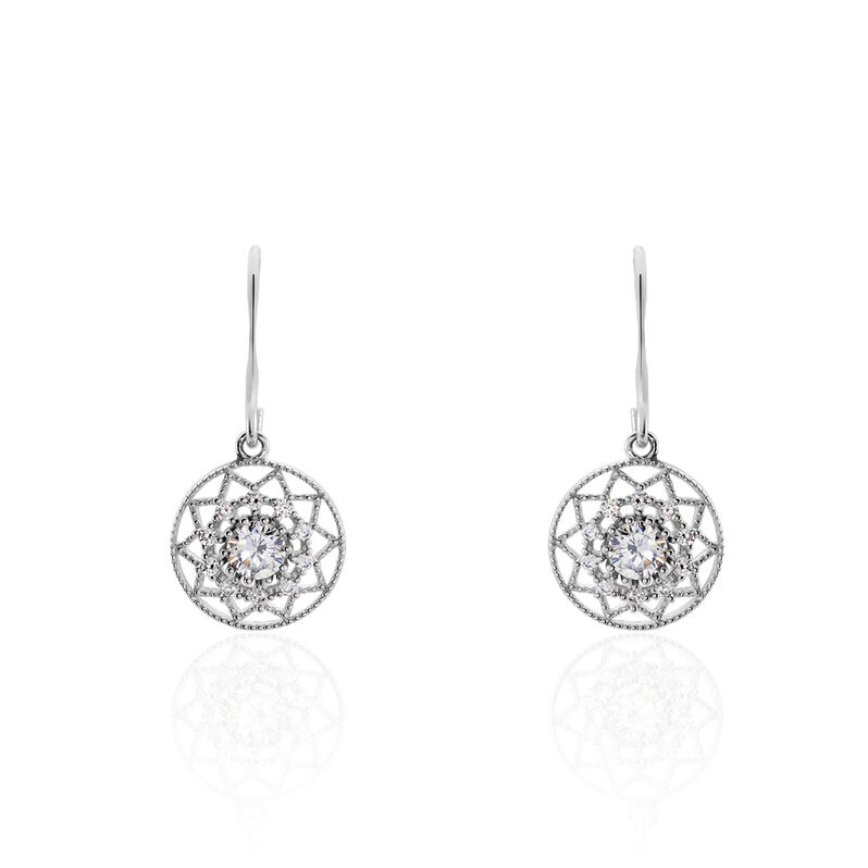 Boucles D'oreilles Argent Rhodie Cassandria Flocon - Spannringe Damen | OROVIVO