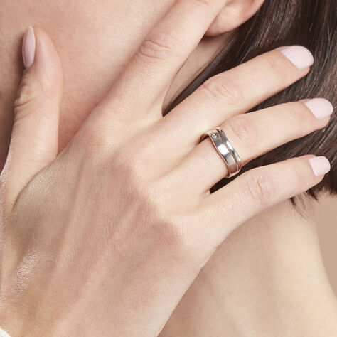 Damen Ring Silber 925 Diamant 0,01ct Welle 21,00mm  - Verlobungsringe Damen | OROVIVO