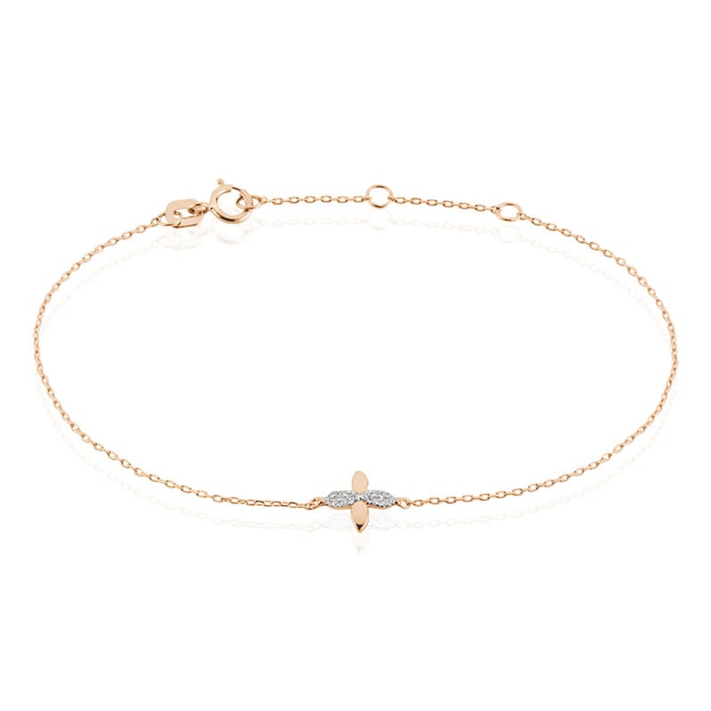 Bracelet Or Rose Ginila Diamants - Spannringe Damen | OROVIVO