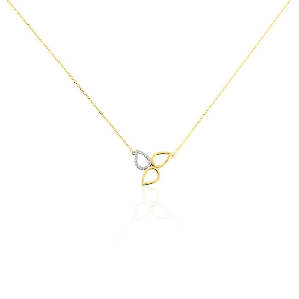  Collier Gold 375 Diamant 0,05ct Mandel Leafa - Halsketten  | OROVIVO