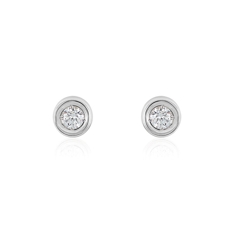 Damen Ohrstecker Weißgold 750 Diamant 0,22ct Milano  - Ohrstecker Damen | OROVIVO
