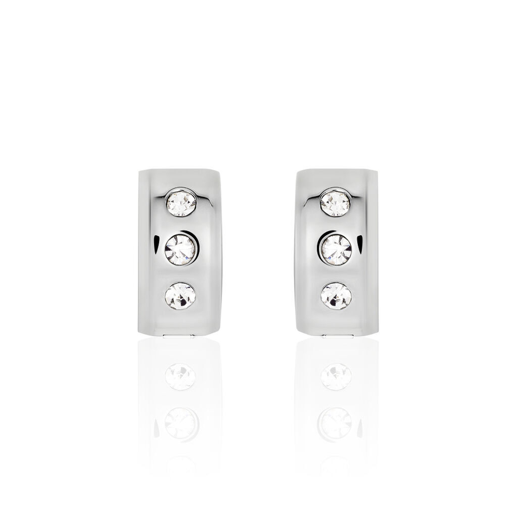 Damen Creolen Edelstahl Zirkonia Cliva 13,00mm 3,00mm  - Creolen Damen | OROVIVO