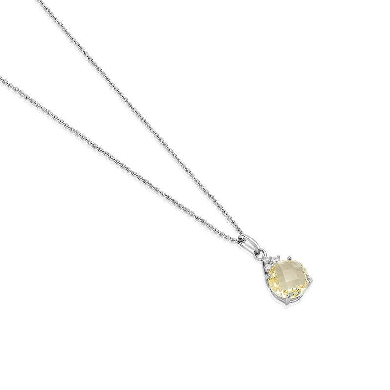 HADLEE Damen Collier Silber Silber 925 Glas Zitrone - Halsketten Damen | OROVIVO