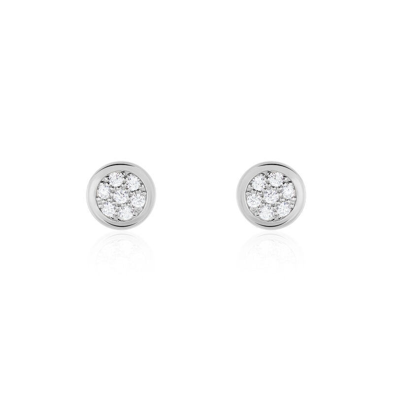 Boucles D'oreilles Puces Argent Rhodie Dyonisos Oxydes De Zirconium - Spannringe Damen | OROVIVO