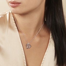 Damen Halskette Silber 925 Diamant 0,01ct - Herzketten Damen | OROVIVO