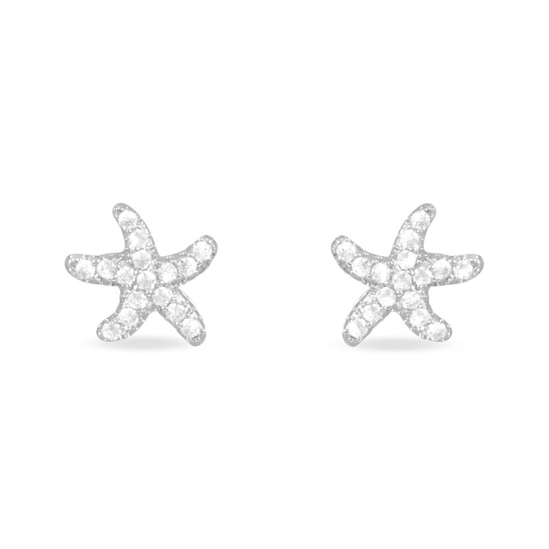 Boucles D'oreilles Puces Loreta Argent Blanc Oxyde De Zirconium - Spannringe Damen | OROVIVO