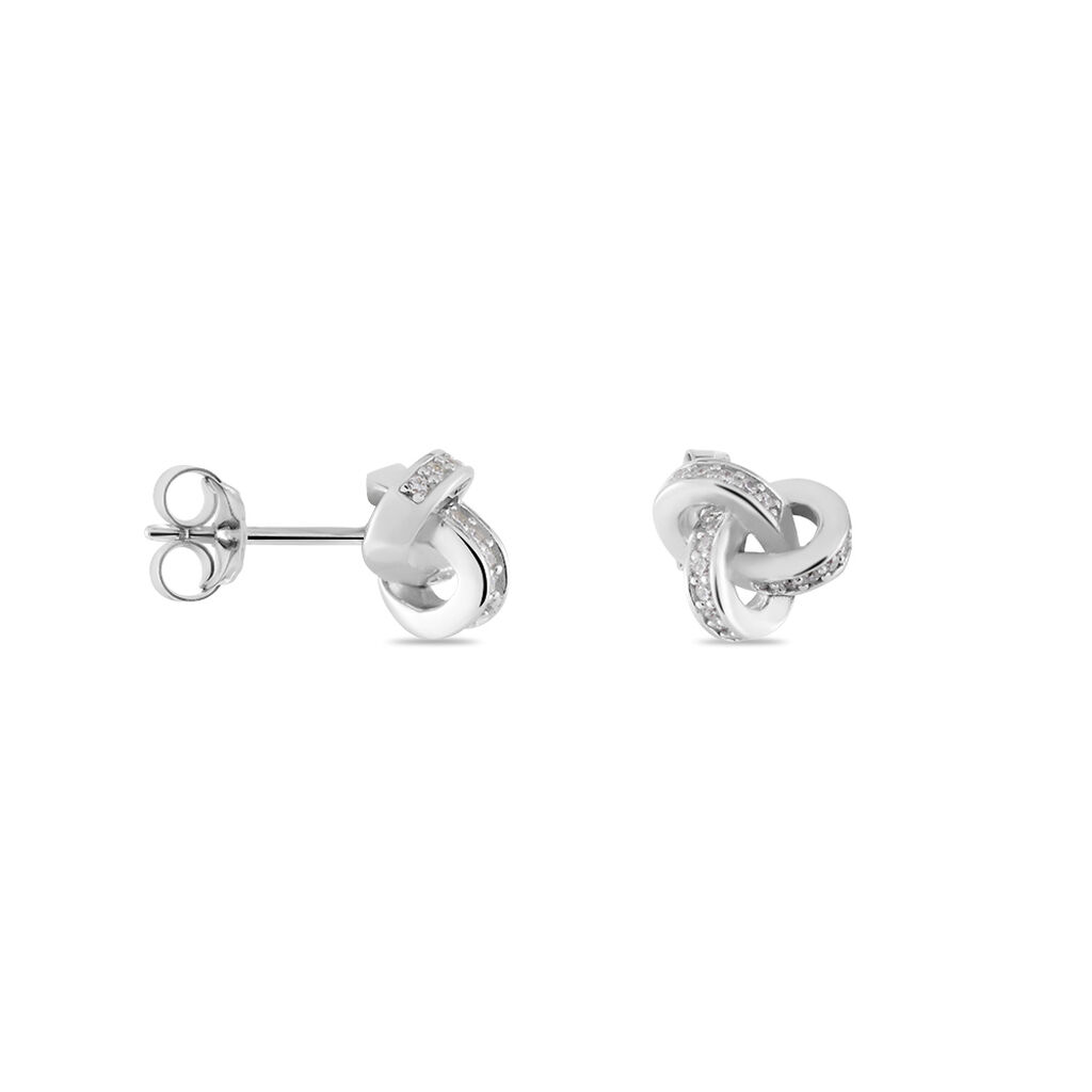 Damen Ohrstecker Silber 925 Zirkonia Albanne Knoten 3  - Ohrstecker Damen | OROVIVO