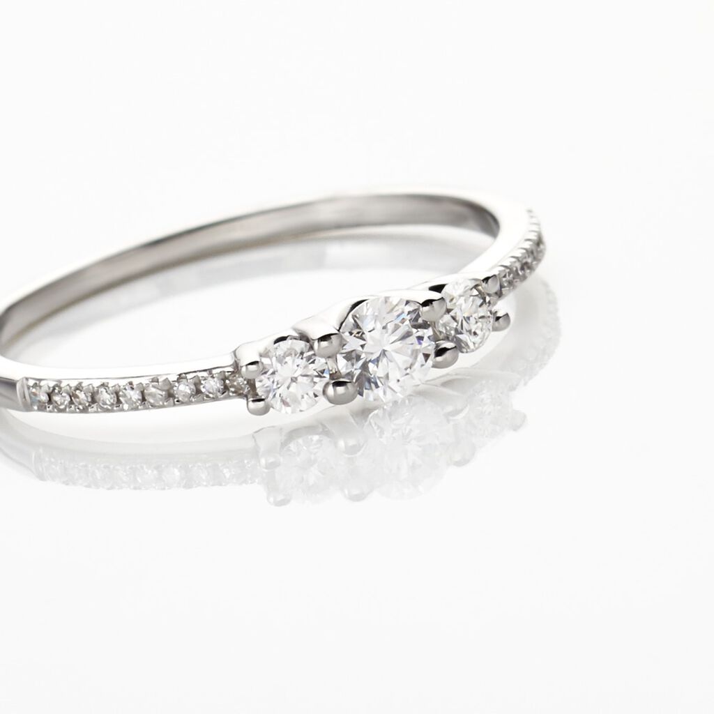 Damen Ring Weißgold 375 Diamant 0,28ct Sabinan  - Eheringe mit Stein Damen | OROVIVO