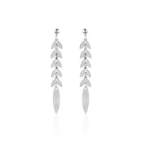Damen Ohrstecker Lang Silber 925 Blatt Kreis