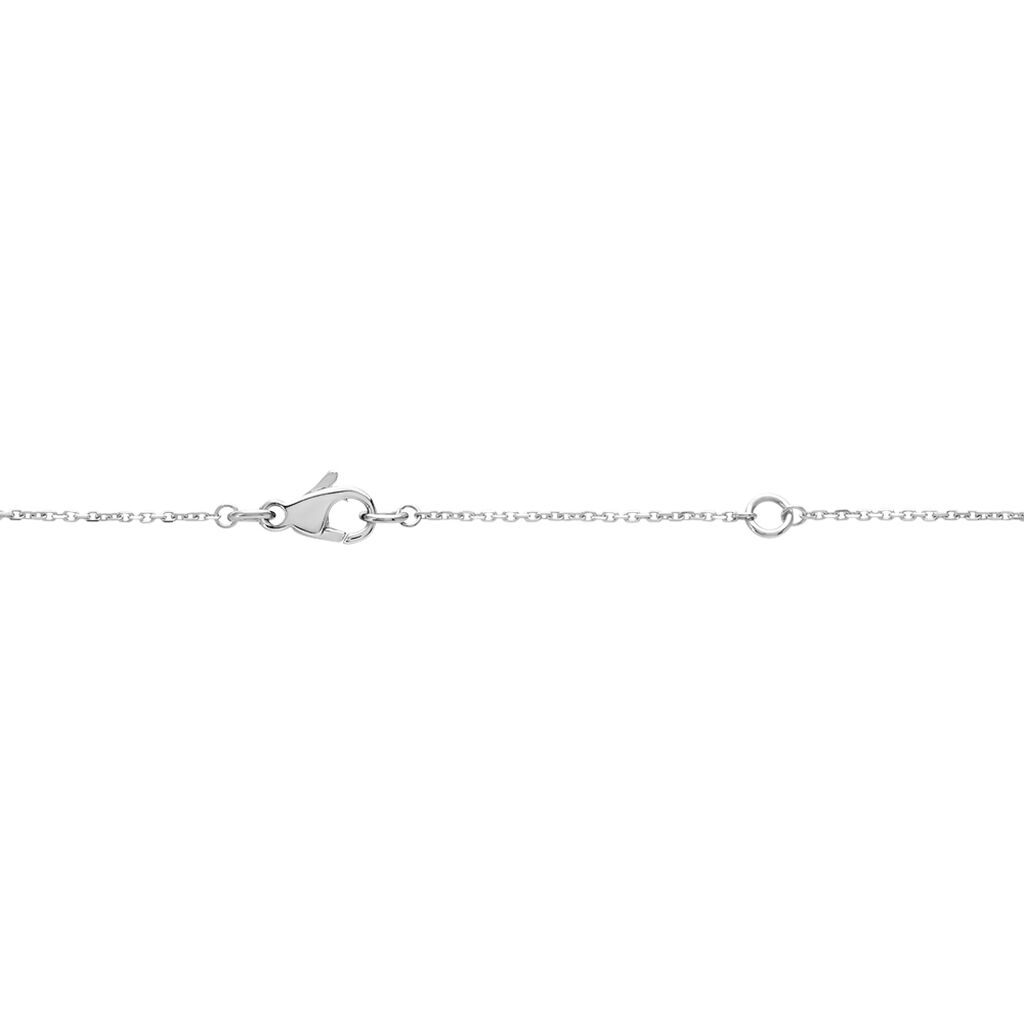 Damen Collier Wei&szlig;gold 585 (14 Karat) Diamant Perlmutt 0,02 ct Tropfen