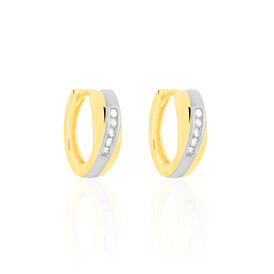 Damen Creolen Gold 333 Bicolor Diamant 0,1ct  - Creolen Damen | OROVIVO