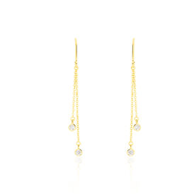 Damen Ohrhänger Lang Gold 375 Zirkonia  - Ohrhänger Damen | OROVIVO