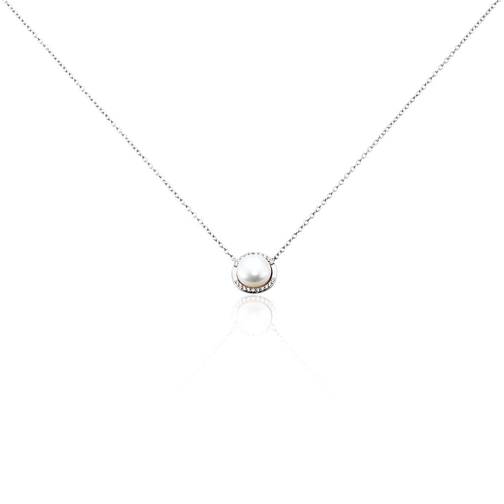 Damen Halskette Silber 925 Zuchtperle 8mm - Ketten mit Anhänger Damen | OROVIVO