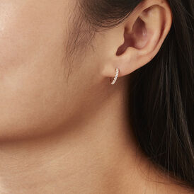 Damen Creolen Gold 375 Zirkonia 10mm - Creolen Damen | OROVIVO