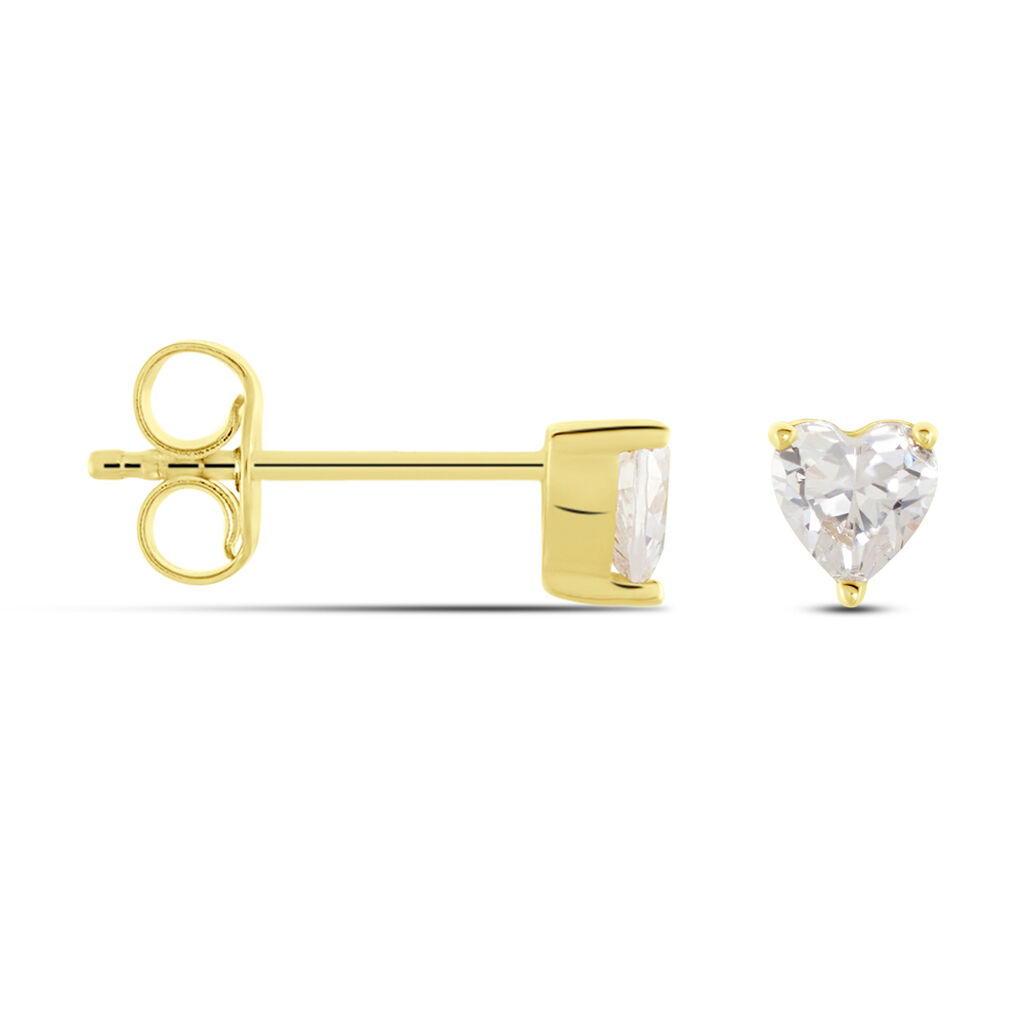 CHLOE Damen Ohrstecker Gold 375 (9 Karat) Zirkonia Wei&szlig; 0,9 ct