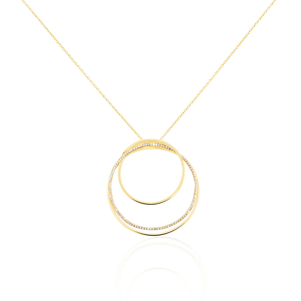 🦚 Damen Halskette Silber 925 Vergoldet Zirkonia, Collier mit Stein 🦚 Damen Halskette Silber 925 Vergoldet Zirkonia, Collier mit Stein