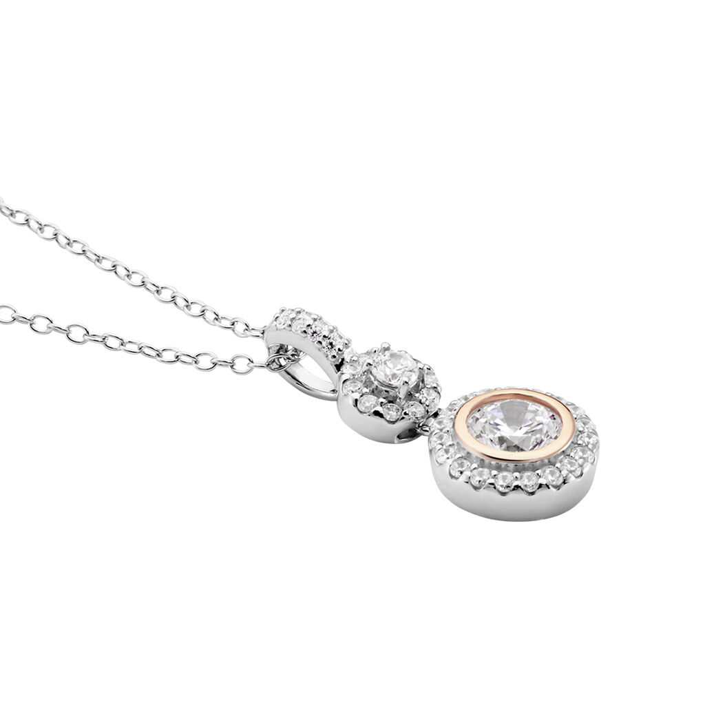 PLAMENA Damen Collier Silber 925 Zirkonia Wei&szlig;