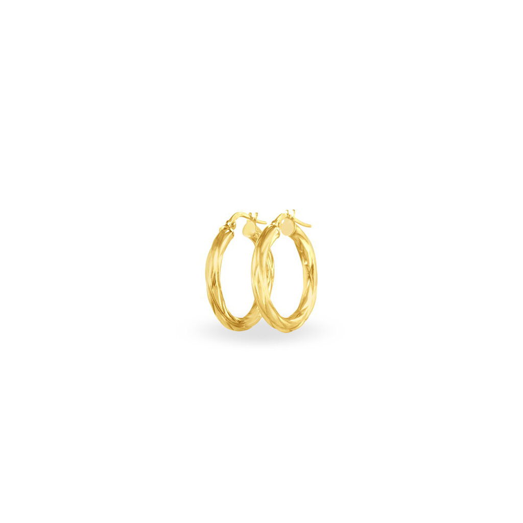 ANANAS DRAHT RUND Damen Creolen Gold 375 (9 Karat) B 3 mm