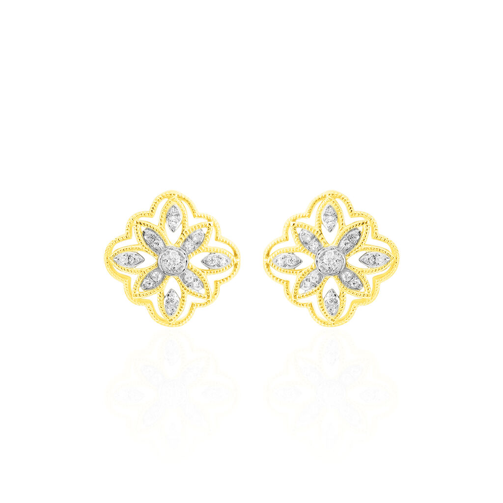 Boucles D'oreilles Or Jaune Veda Puces F - Spannringe Damen | OROVIVO