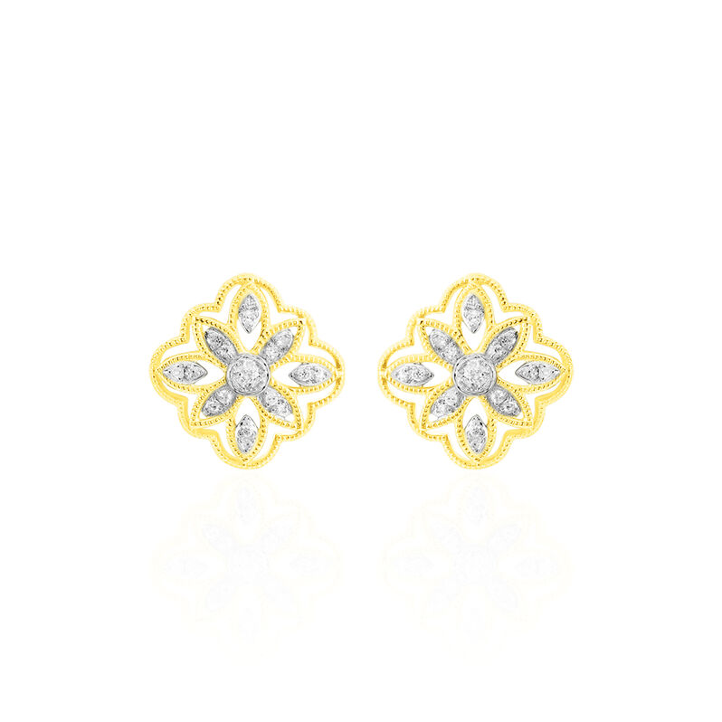 Boucles D'oreilles Or Jaune Veda Puces F - Spannringe Damen | OROVIVO
