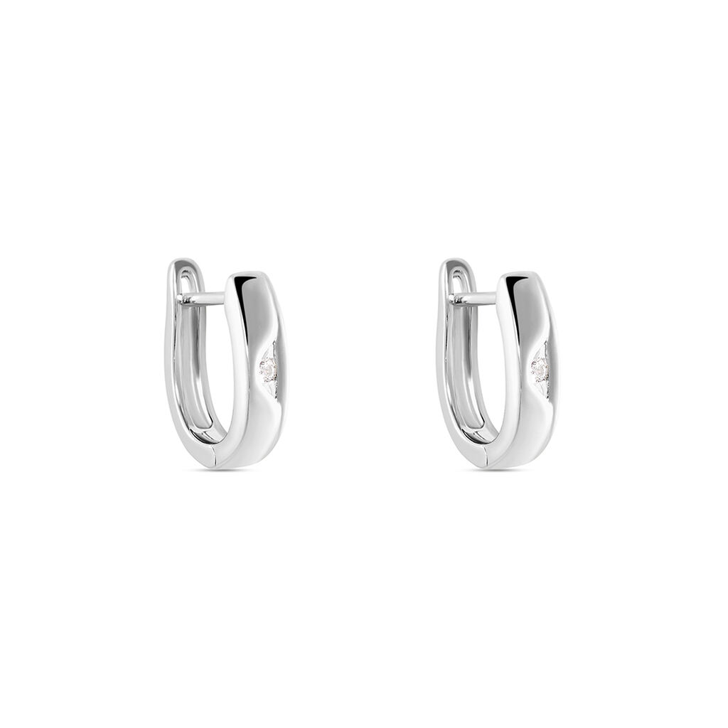 Damen Creolen Silber Bicolor Gelb/Silber 925 Zirkonia Vaninna 13,45mm  - Creolen Damen | OROVIVO