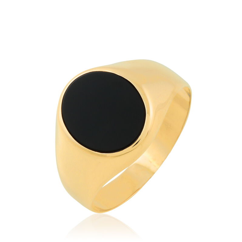 Chevalière Sheldone Or Jaune Onyx - Spannringe Familie | OROVIVO