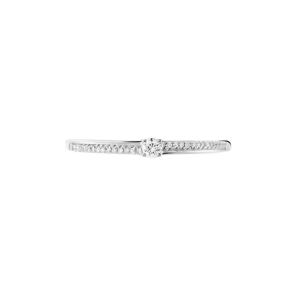 ALEXANDRA Damen Ring Wei&szlig;gold 375 (9 Karat) Diamant Wei&szlig; 0,04 ct