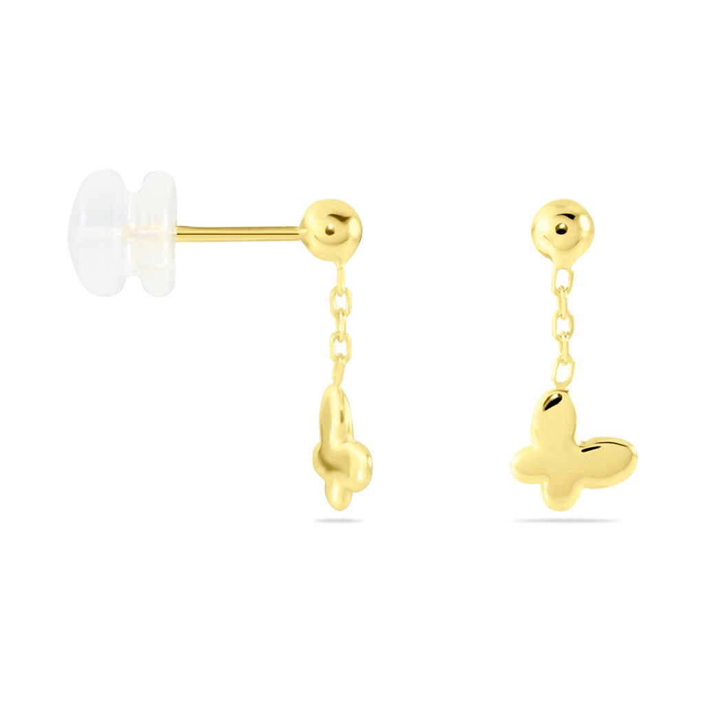 Damen Ohrstecker Lang Gold 375 Schmetterling Zenas - Ohrringe Kinder | OROVIVO
