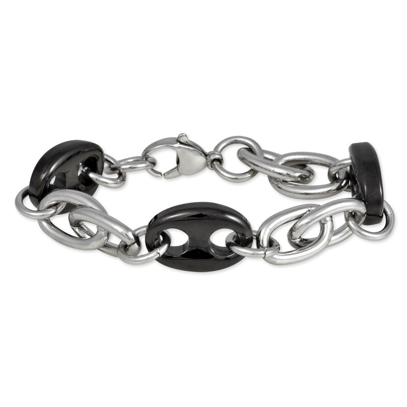 Bracelet Eusebie Acier Blanc Céramique - Spannringe Damen | OROVIVO