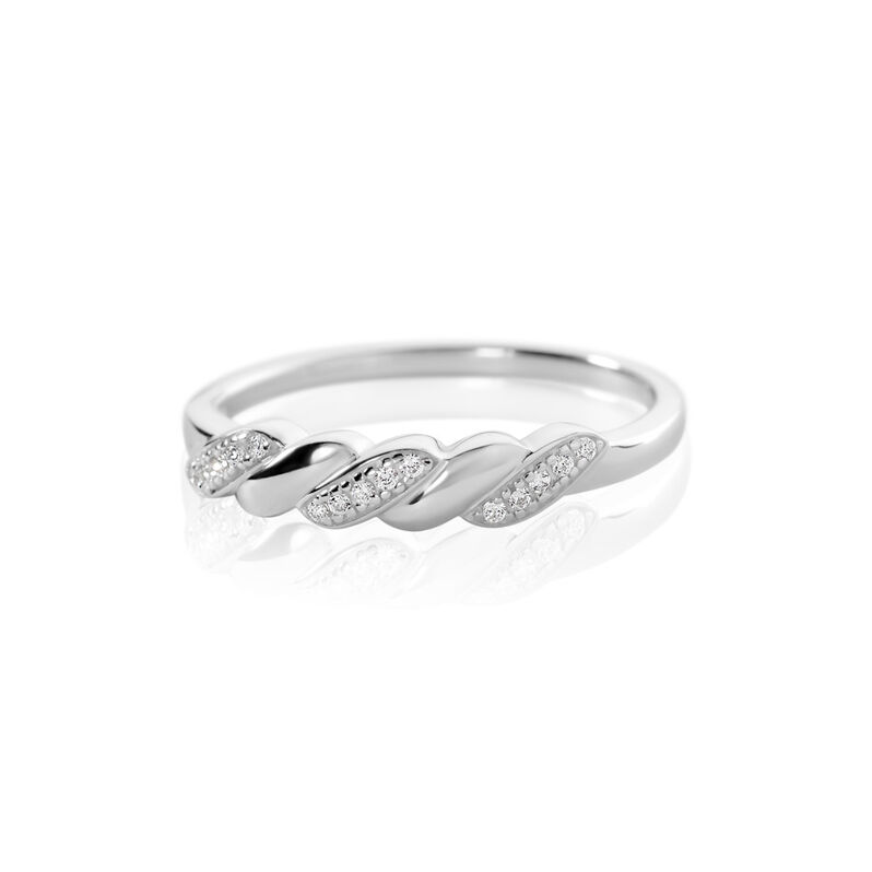 THALYA Damen Ring Silber 925 Zirkonia Wei&szlig; 0,03 ct - Ringe mit Stein Damen | OROVIVO
