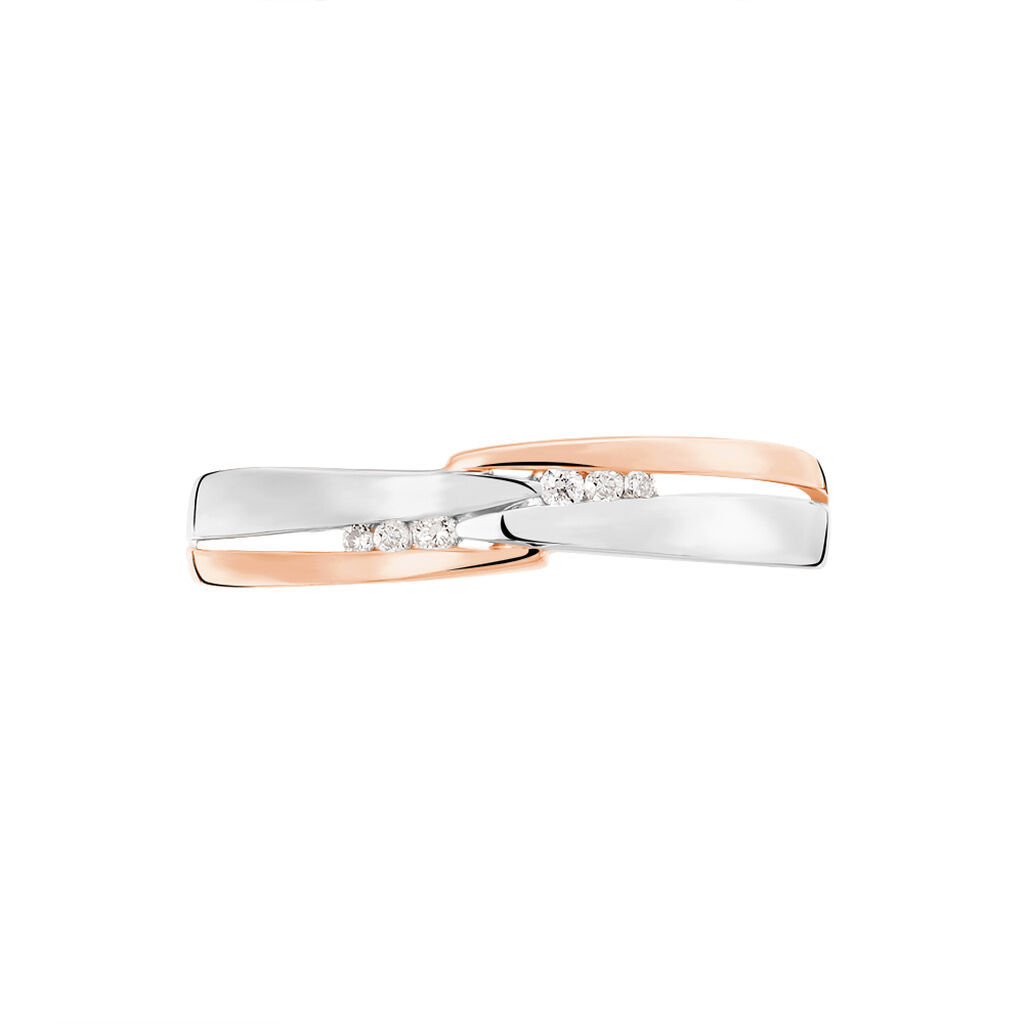 Damenring Gold 333 Bicolor Diamanten 0,1ct Saca - Ringe mit Stein Damen | OROVIVO