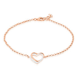 Damenarmband Silber 925 Rosé Vergoldet Herz - Armbänder  | OROVIVO