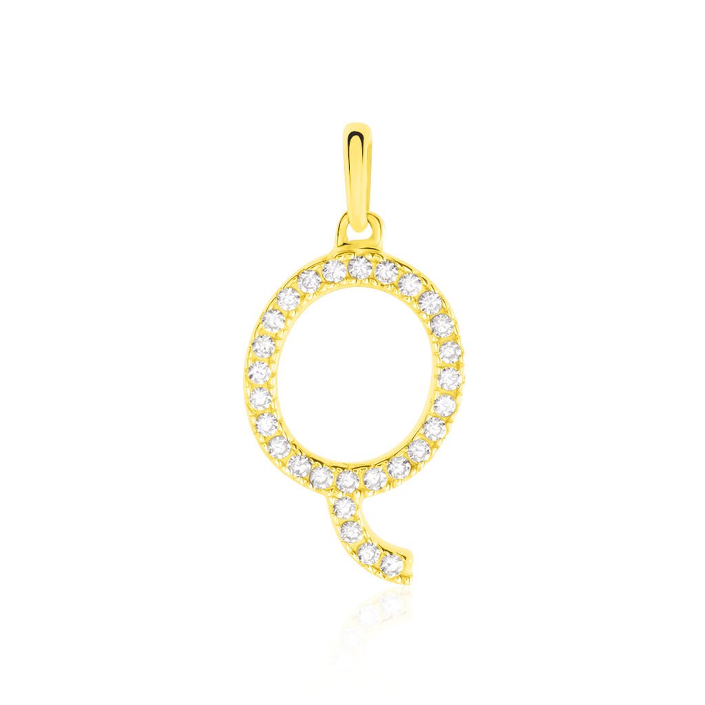 Anh&auml;nger Gold 375 Zirkonia Buchstabe Q 